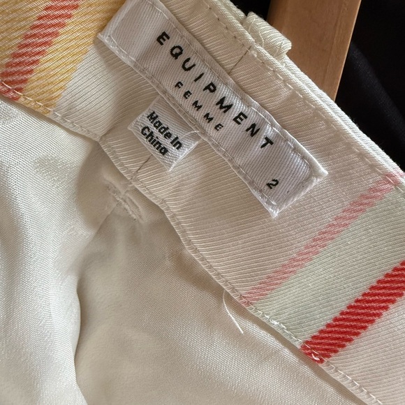 Equipment Femme Arwen Multi-Color Stripe Silk Wide Leg Trousers Size 2 NWT - Picture 13 of 14